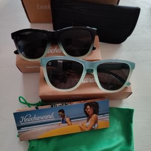 2 pairs of NEW Knockaround Sunglasses Nimbus Premiums Polarized with cases